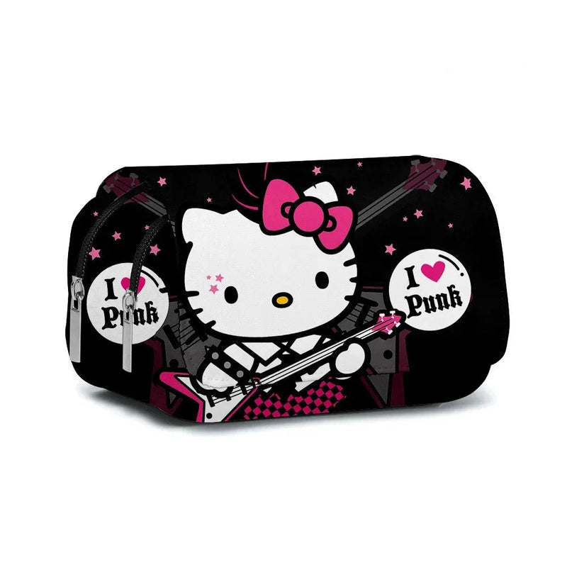 Sanrio Double Large Storage Pencil Case - Hello Kitty, Kuromi &amp; Cinnamoroll