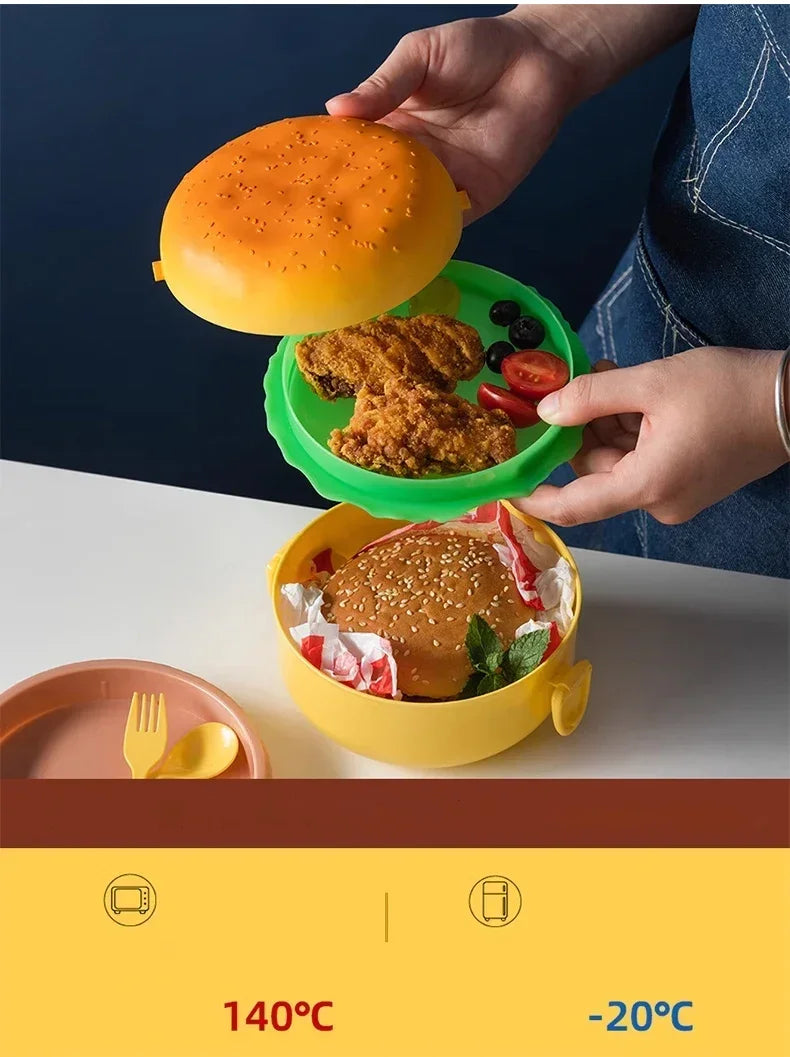 Kids Hamburger Lunch Box - School/Picnic