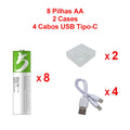 Rechargeable AA Batteries 2600 mWh | USB | 1,200 recharges + Charging cable