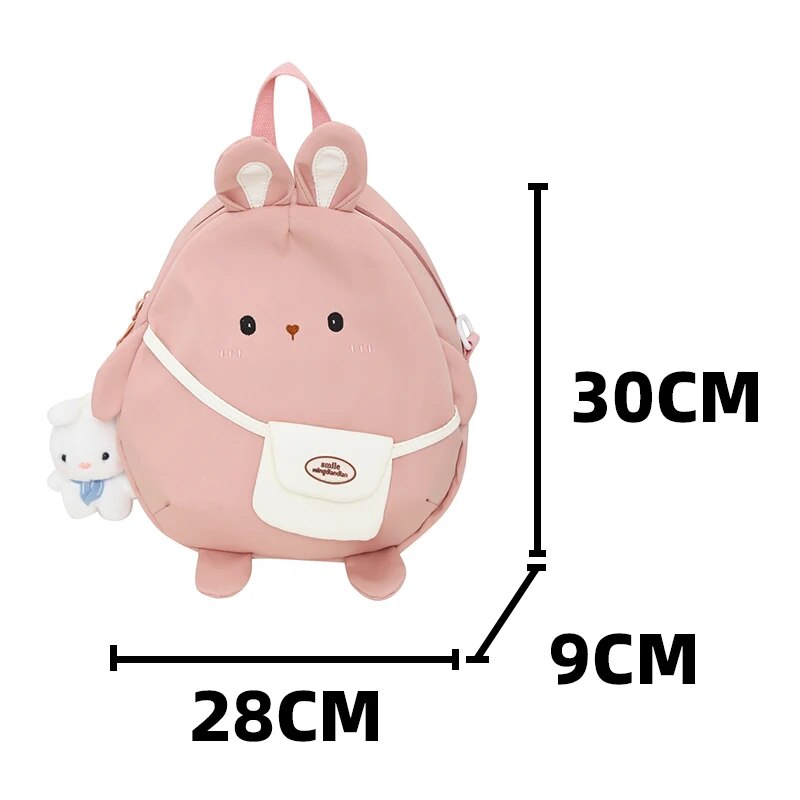 Kawaii Backpack with Bunny Pendant Waterproof