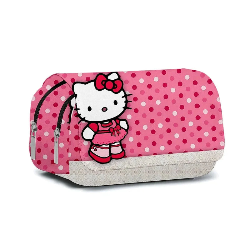 Sanrio Double Large Storage Pencil Case - Hello Kitty, Kuromi &amp; Cinnamoroll