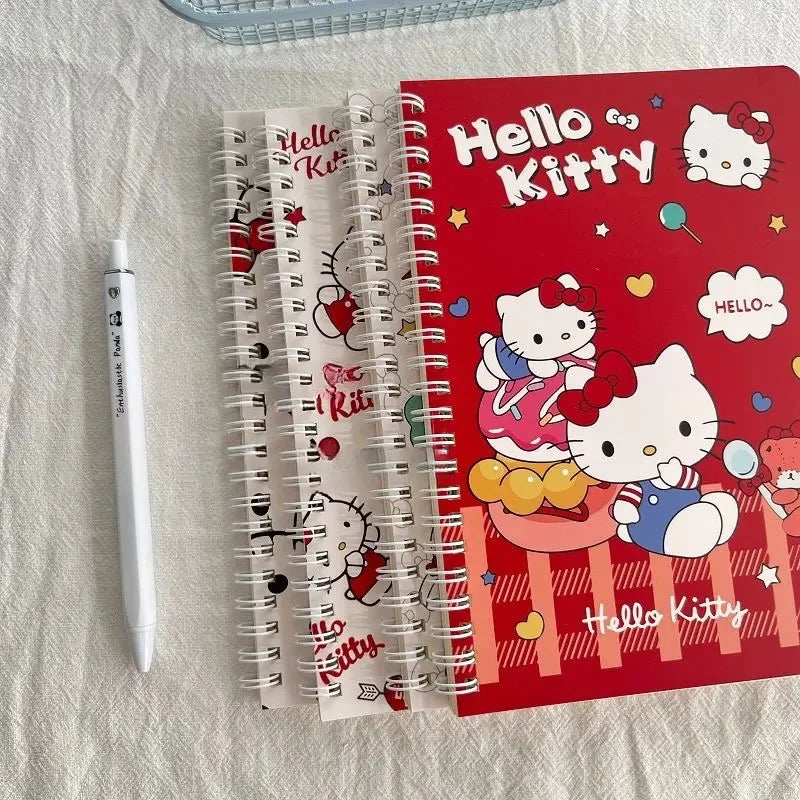 Kit with 4 Hello Kitty spiral notebooks 