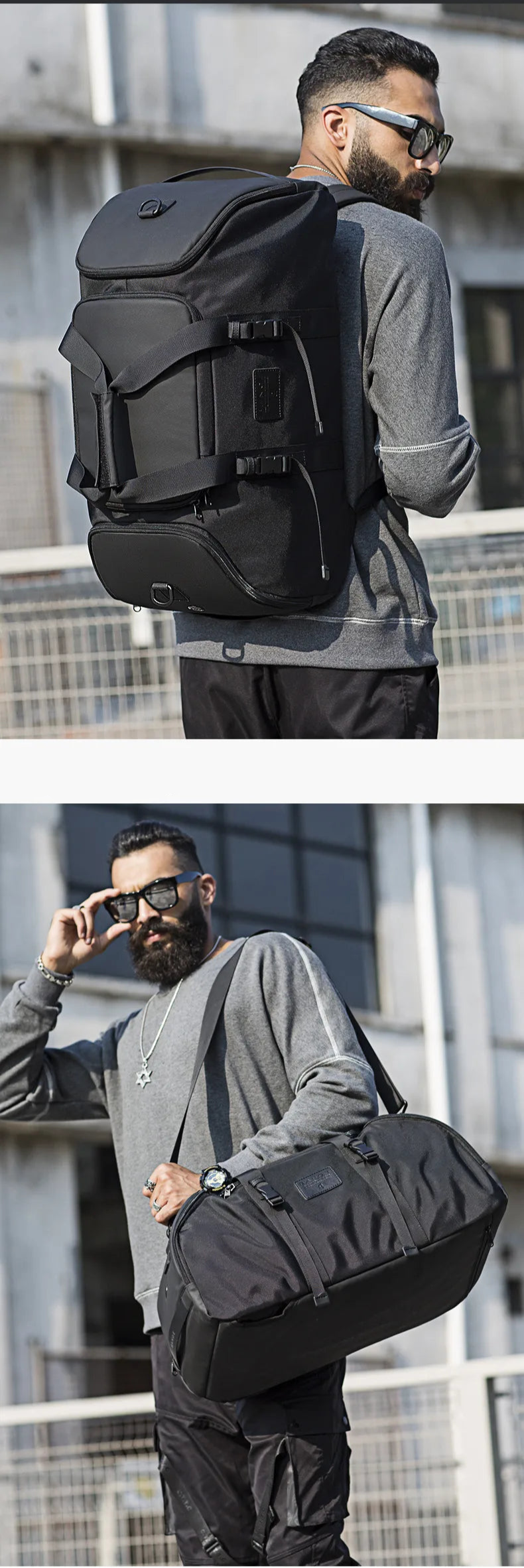 Double Black Gym Bag