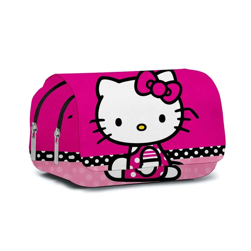 Sanrio Double Large Storage Pencil Case - Hello Kitty, Kuromi &amp; Cinnamoroll