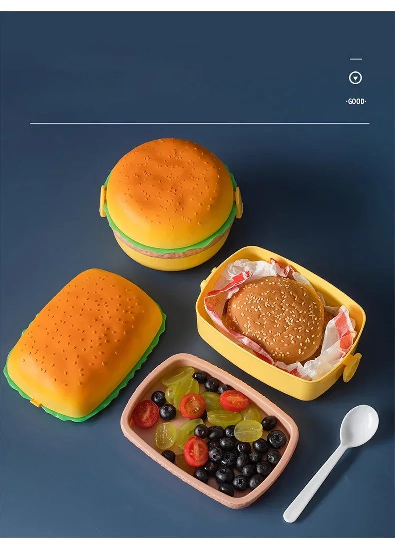 Kids Hamburger Lunch Box - School/Picnic