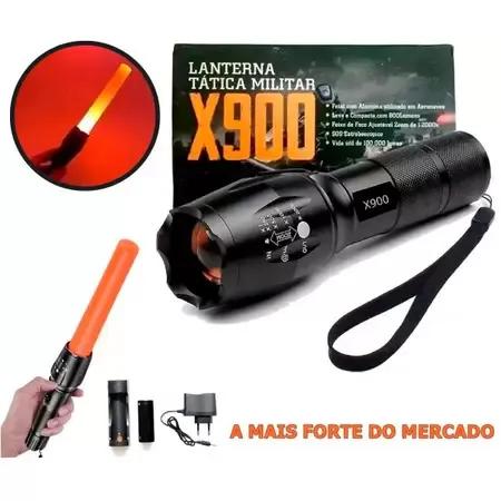 Professional Rechargeable Led Tactical Flashlight Powerful White Light Color X900