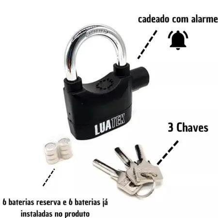 Padlock with 110 Decibel Alarm, U-Type Rod, Super Security, Multifunctional